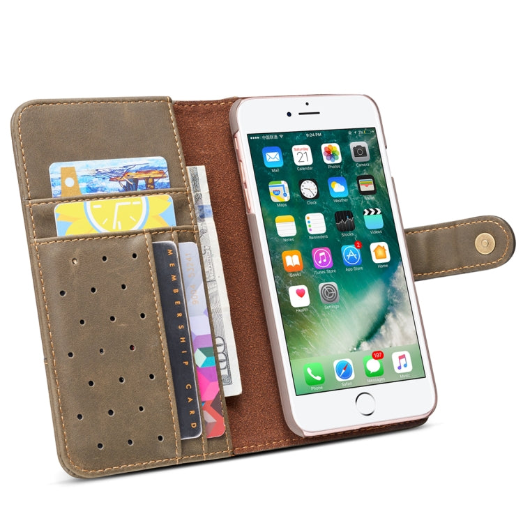 For iPhone 8 Plus & 7 Plus Retro Cowhide Texture Horizontal Flip Case with Card Slots & Wallet & Holder & Hand Strap