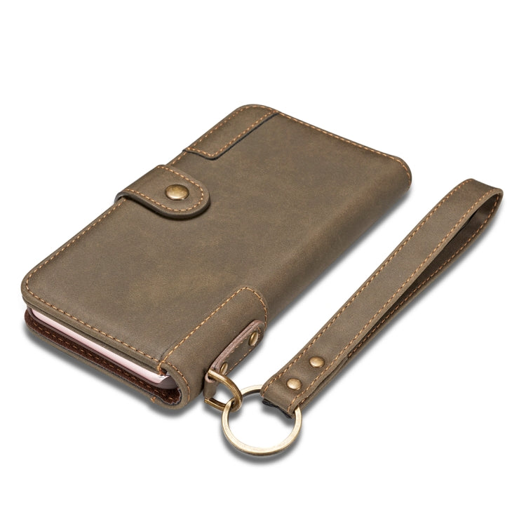 For iPhone 8 Plus & 7 Plus Retro Cowhide Texture Horizontal Flip Case with Card Slots & Wallet & Holder & Hand Strap