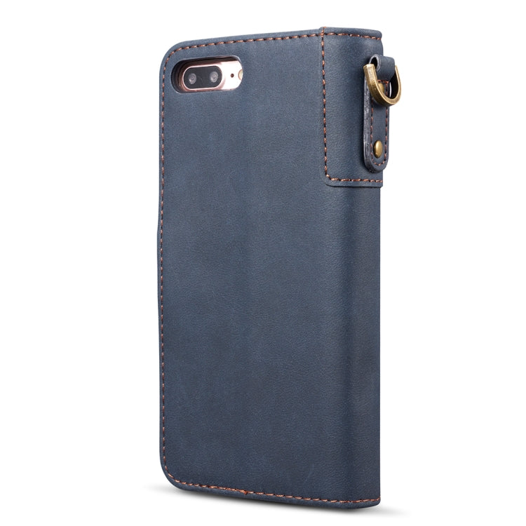 For iPhone 8 Plus & 7 Plus Retro Cowhide Texture Horizontal Flip Case with Card Slots & Wallet & Holder & Hand Strap