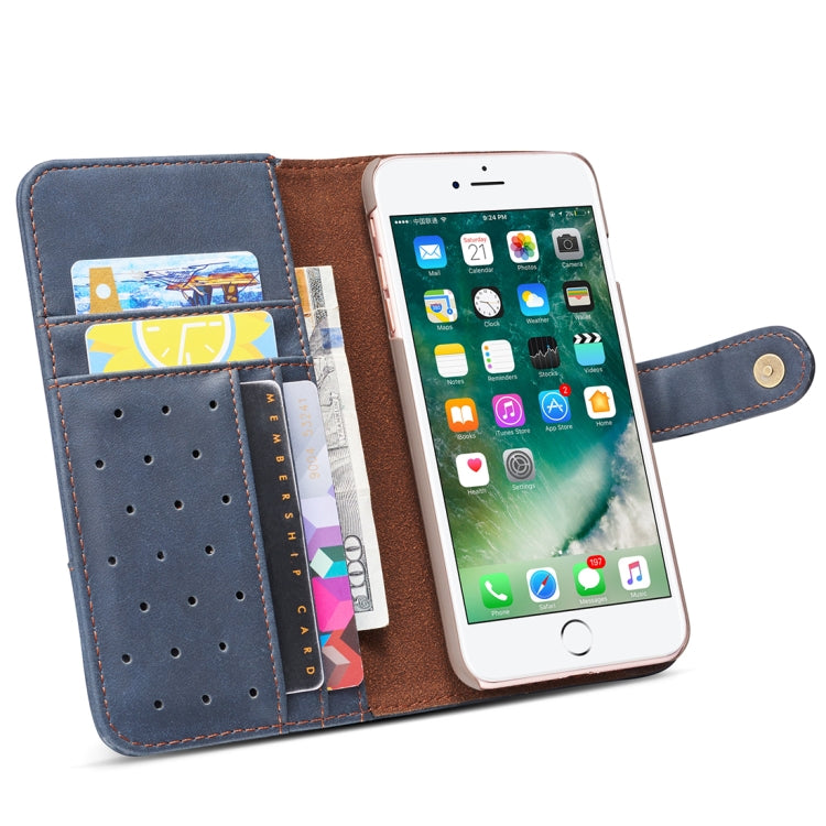 For iPhone 8 Plus & 7 Plus Retro Cowhide Texture Horizontal Flip Case with Card Slots & Wallet & Holder & Hand Strap
