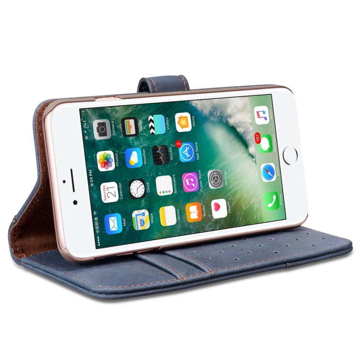 For iPhone 8 Plus & 7 Plus Retro Cowhide Texture Horizontal Flip Case with Card Slots & Wallet & Holder & Hand Strap