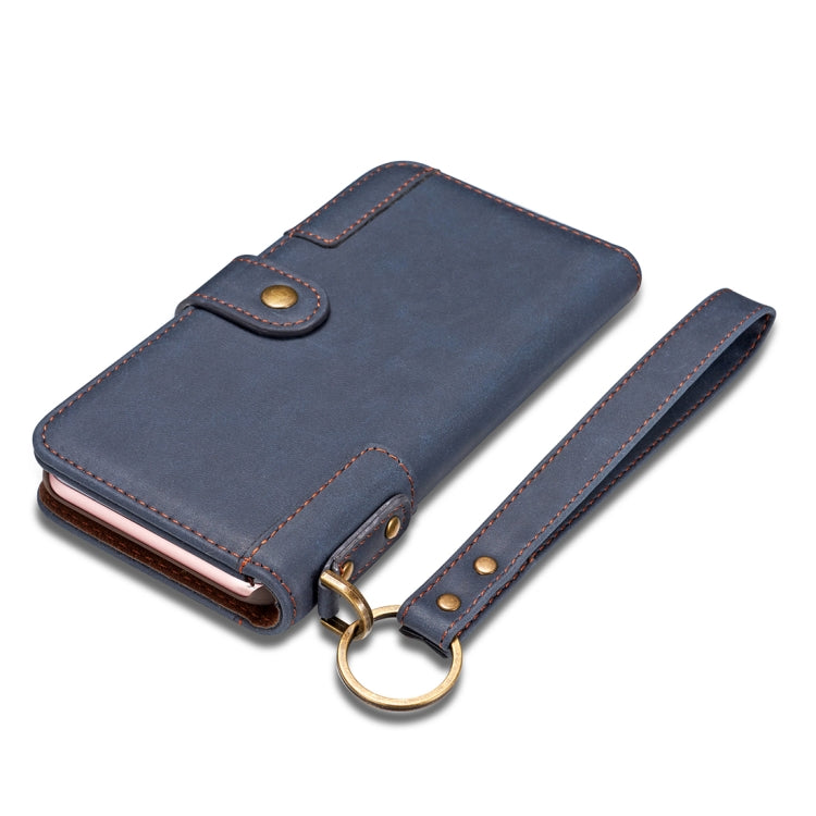 For iPhone 8 Plus & 7 Plus Retro Cowhide Texture Horizontal Flip Case with Card Slots & Wallet & Holder & Hand Strap