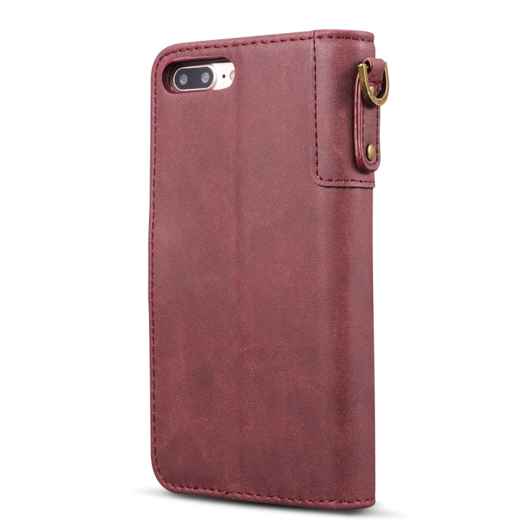 For iPhone 8 Plus & 7 Plus Retro Cowhide Texture Horizontal Flip Case with Card Slots & Wallet & Holder & Hand Strap