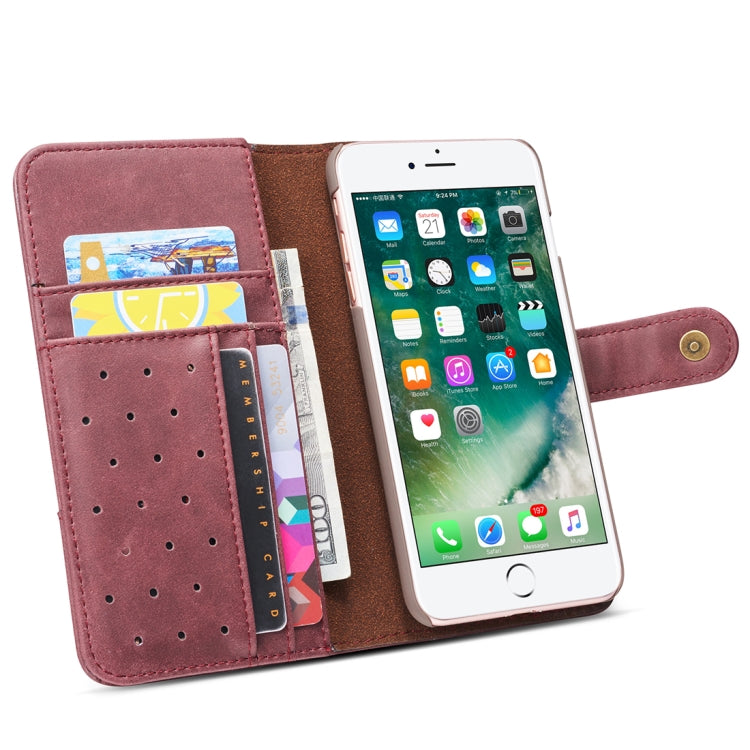 For iPhone 8 Plus & 7 Plus Retro Cowhide Texture Horizontal Flip Case with Card Slots & Wallet & Holder & Hand Strap