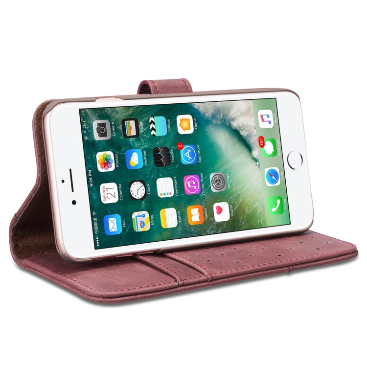 For iPhone 8 Plus & 7 Plus Retro Cowhide Texture Horizontal Flip Case with Card Slots & Wallet & Holder & Hand Strap
