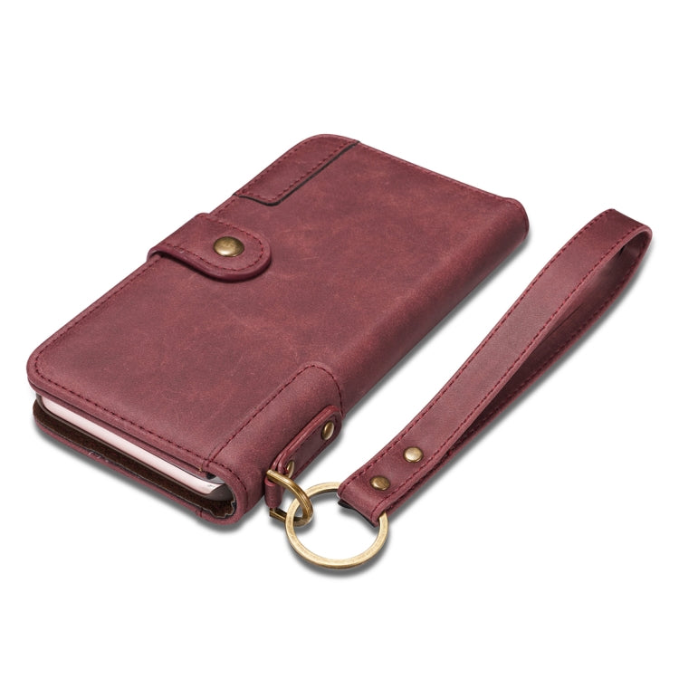 For iPhone 8 Plus & 7 Plus Retro Cowhide Texture Horizontal Flip Case with Card Slots & Wallet & Holder & Hand Strap