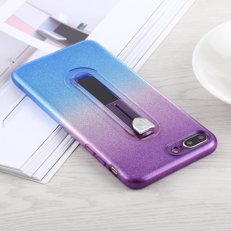 Glitter Powder Gradient Color TPU Case for iPhone 8 Plus & 7 Plus, with Holder