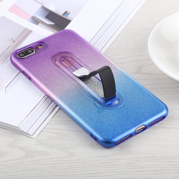 Glitter Powder Gradient Color TPU Case for iPhone 8 Plus & 7 Plus, with Holder