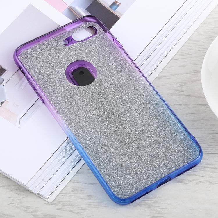 Glitter Powder Gradient Color TPU Case for iPhone 8 Plus & 7 Plus, with Holder