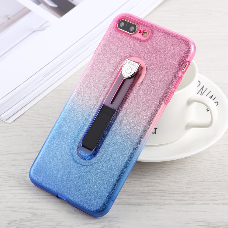 Glitter Powder Gradient Color TPU Case for iPhone 8 Plus & 7 Plus, with Holder
