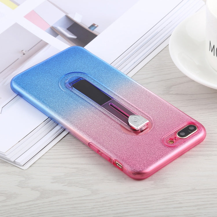 Glitter Powder Gradient Color TPU Case for iPhone 8 Plus & 7 Plus, with Holder