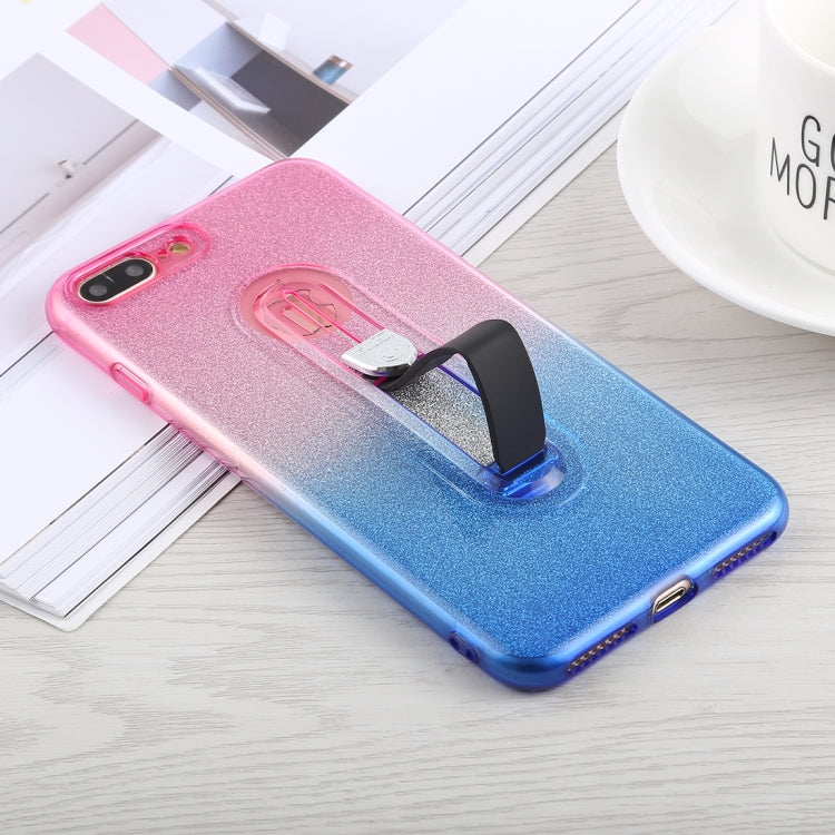 Glitter Powder Gradient Color TPU Case for iPhone 8 Plus & 7 Plus, with Holder