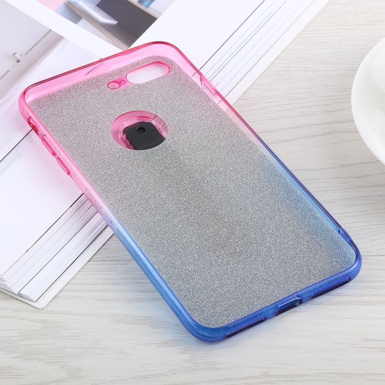 Glitter Powder Gradient Color TPU Case for iPhone 8 Plus & 7 Plus, with Holder