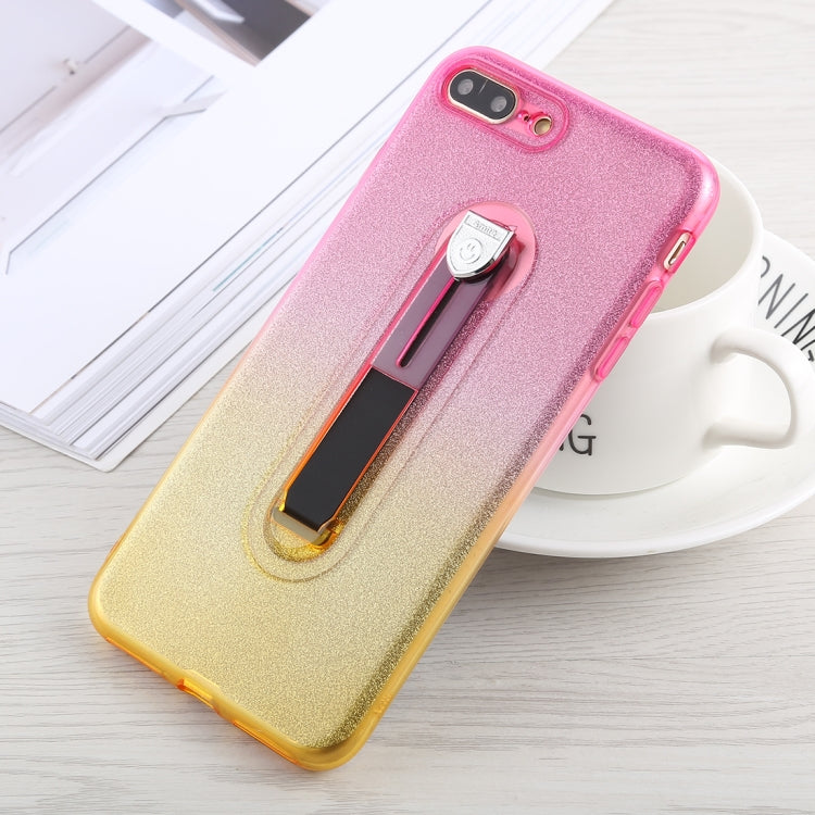 Glitter Powder Gradient Color TPU Case for iPhone 8 Plus & 7 Plus, with Holder