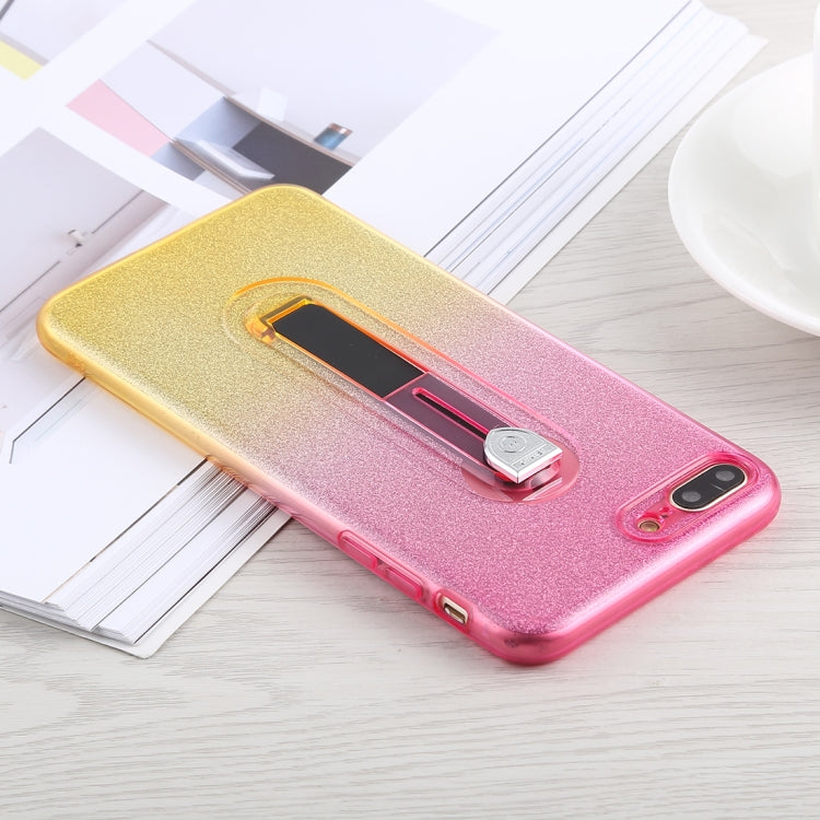 Glitter Powder Gradient Color TPU Case for iPhone 8 Plus & 7 Plus, with Holder