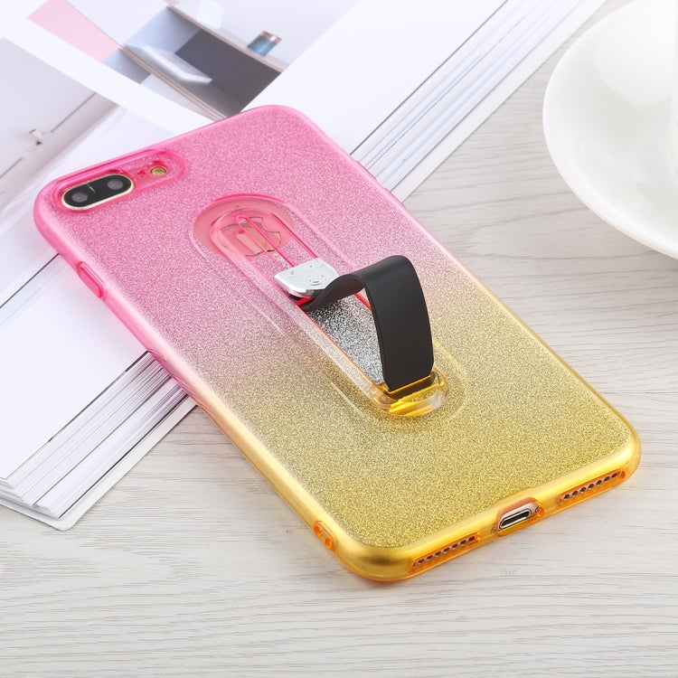 Glitter Powder Gradient Color TPU Case for iPhone 8 Plus & 7 Plus, with Holder