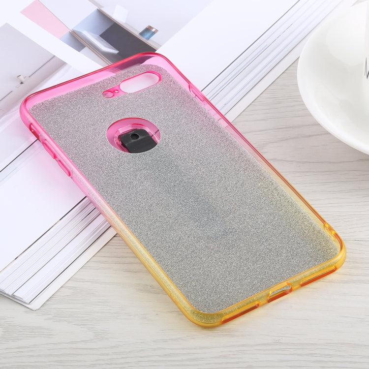 Glitter Powder Gradient Color TPU Case for iPhone 8 Plus & 7 Plus, with Holder
