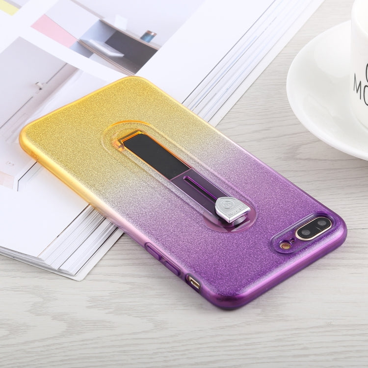 Glitter Powder Gradient Color TPU Case for iPhone 8 Plus & 7 Plus, with Holder