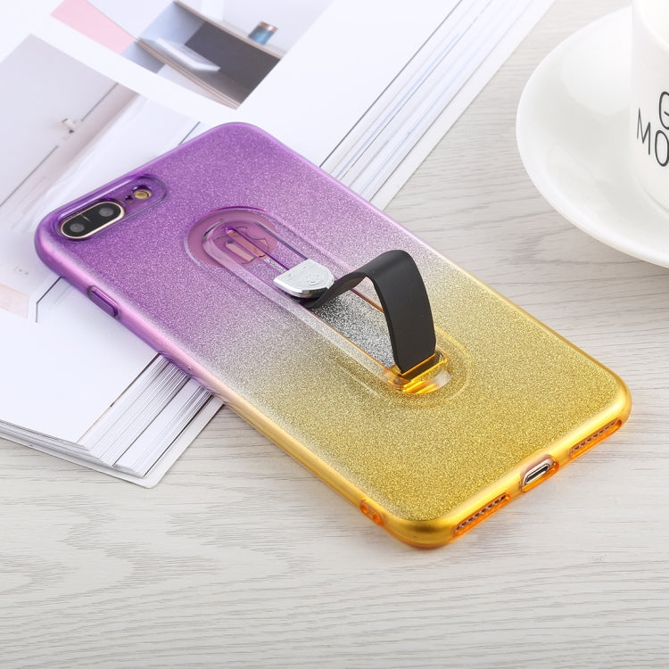 Glitter Powder Gradient Color TPU Case for iPhone 8 Plus & 7 Plus, with Holder