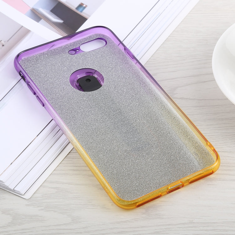 Glitter Powder Gradient Color TPU Case for iPhone 8 Plus & 7 Plus, with Holder