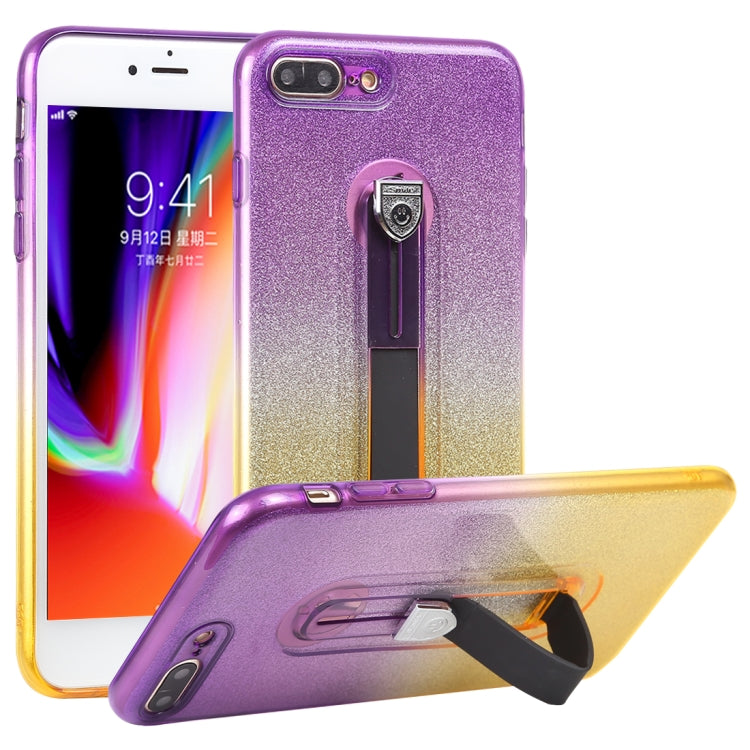 Glitter Powder Gradient Color TPU Case for iPhone 8 Plus & 7 Plus, with Holder
