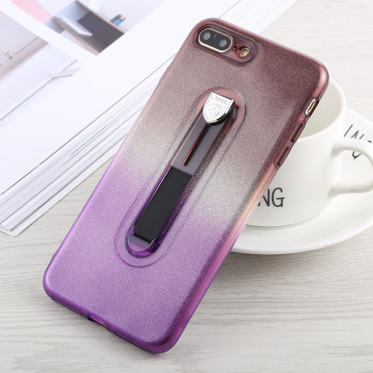 Glitter Powder Gradient Color TPU Case for iPhone 8 Plus & 7 Plus, with Holder