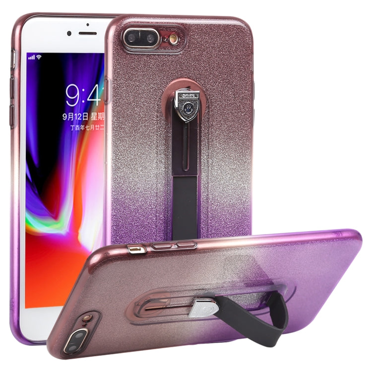 Glitter Powder Gradient Color TPU Case for iPhone 8 Plus & 7 Plus, with Holder