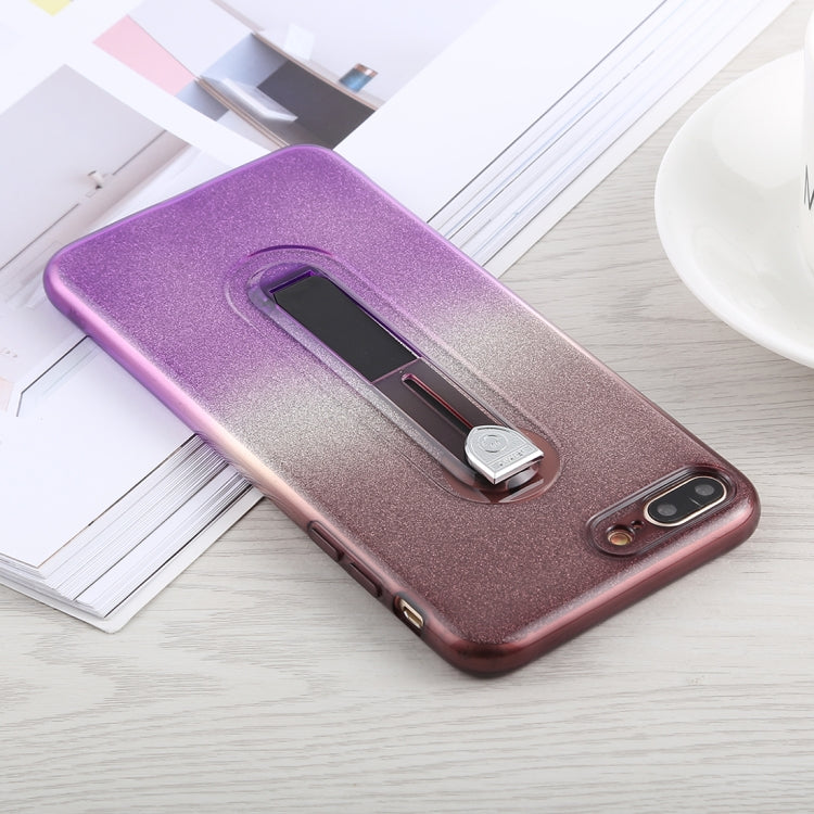 Glitter Powder Gradient Color TPU Case for iPhone 8 Plus & 7 Plus, with Holder