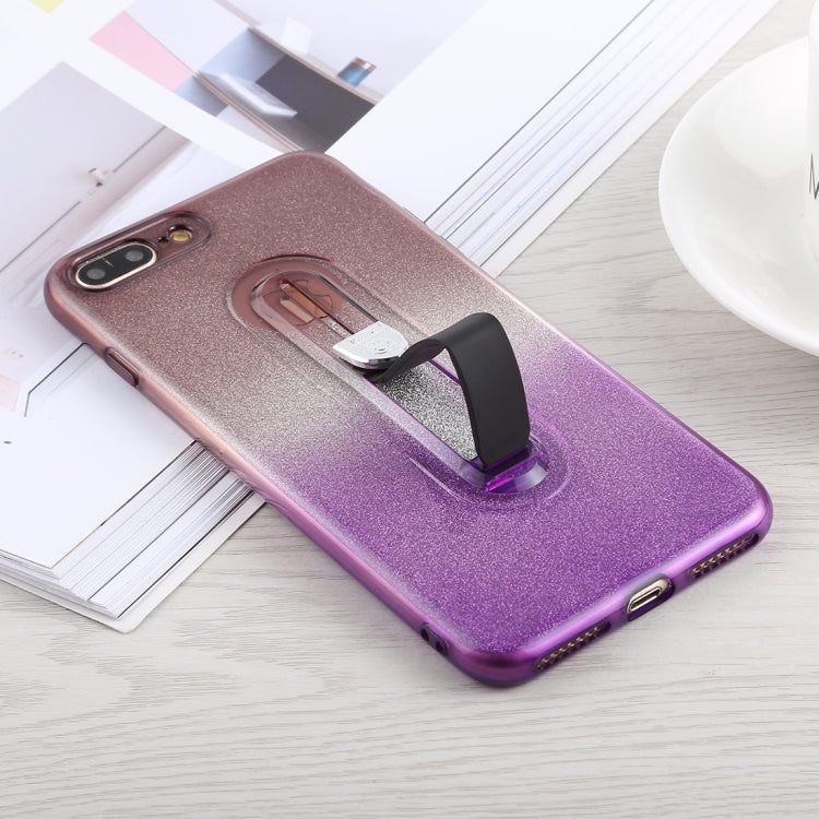 Glitter Powder Gradient Color TPU Case for iPhone 8 Plus & 7 Plus, with Holder