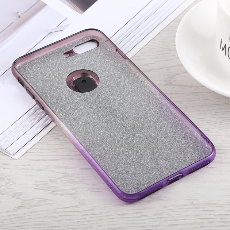 Glitter Powder Gradient Color TPU Case for iPhone 8 Plus & 7 Plus, with Holder