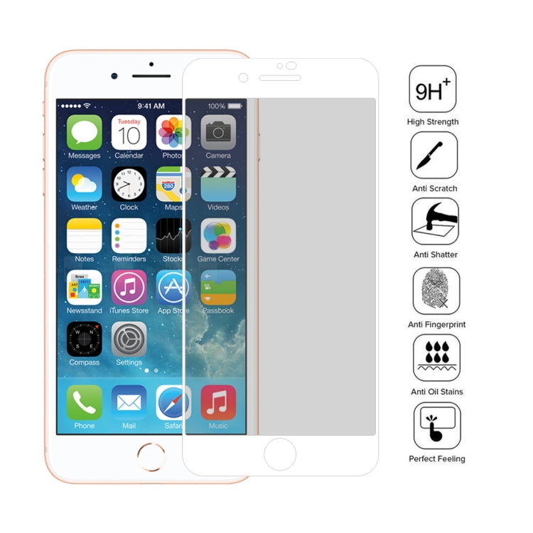 Anti-scratch 9H 10D Full Screen Privacy Anti-glare Tempered Glass Film for iPhone 8 Plus & 7 Plus