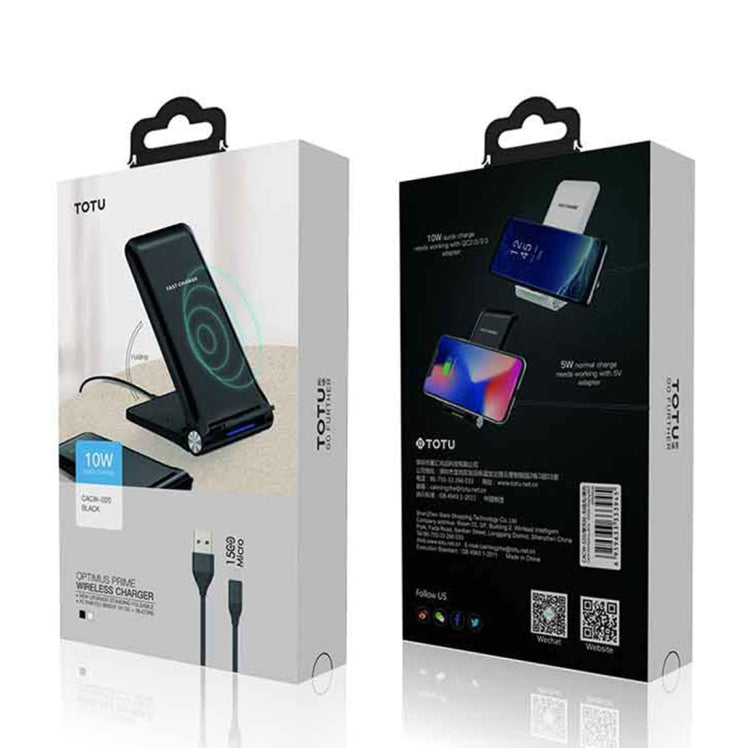 TOTUDESIGN CACW-020 Skyscraper Series Round 10W Fast Charging Qi Wireless Charger Pad, For iPhone, Galaxy, Huawei, Xiaomi, LG, HTC and Other Smart Phones