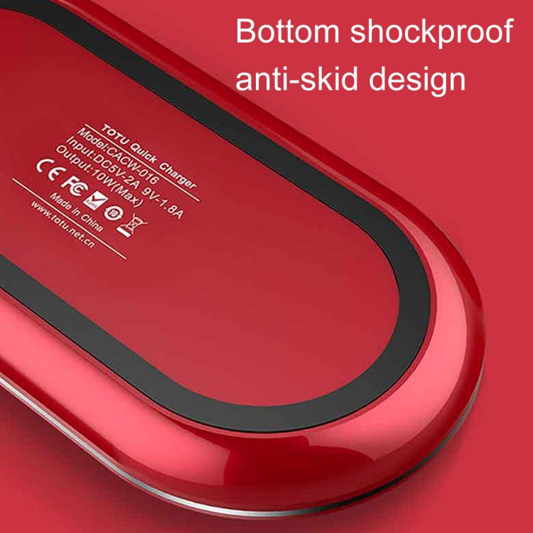 TOTUDESIGN CACW-016 Zeus Series Round 10W Fast Charging Qi Wireless Charger Pad, For iPhone, Galaxy, Huawei, Xiaomi, LG, HTC and Other Smart Phones (Blue)