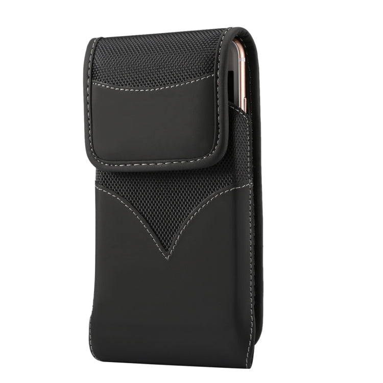 Universal Durable Vertical Oxford Cloth Waist Bag for 5.5-6.3 inch Mobile-phone (Black)