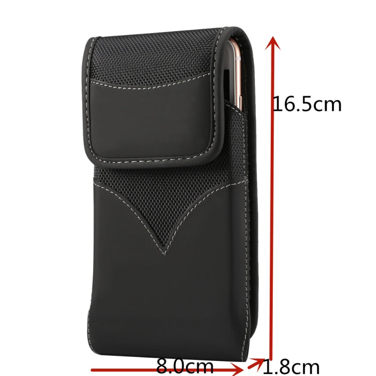 Universal Durable Vertical Oxford Cloth Waist Bag for 5.5-6.3 inch Mobile-phone (Black)