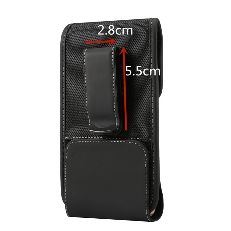 Universal Durable Vertical Oxford Cloth Waist Bag for 5.5-6.3 inch Mobile-phone (Black)