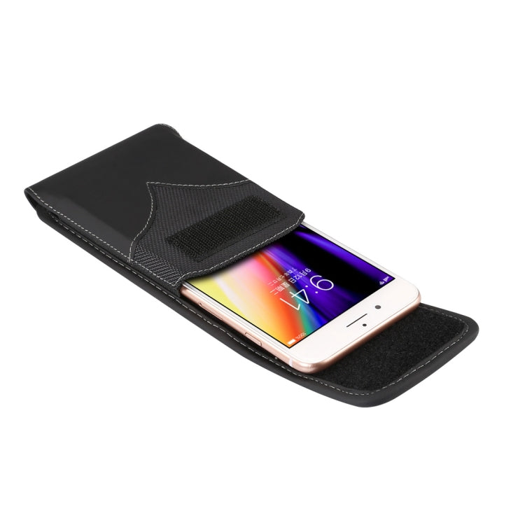 Universal Durable Vertical Oxford Cloth Waist Bag for 5.5-6.3 inch Mobile-phone (Black)