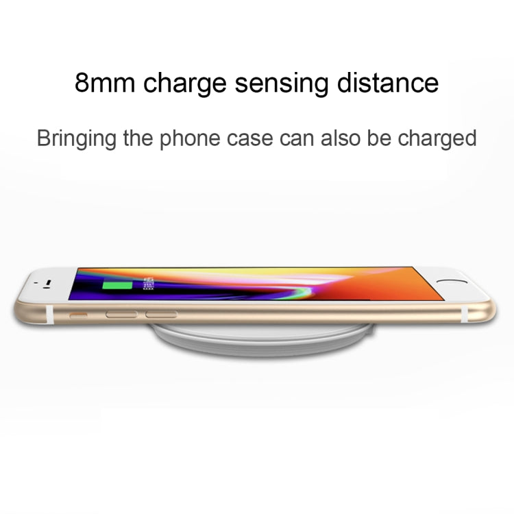HAMTOD DC 5V 2A 8mm Fast Charging Pad Qi Wireless Charger with Indicator Light, For iPhone, Galaxy, Huawei, Xiaomi, LG, HTC and Other QI Standard Smart Phones