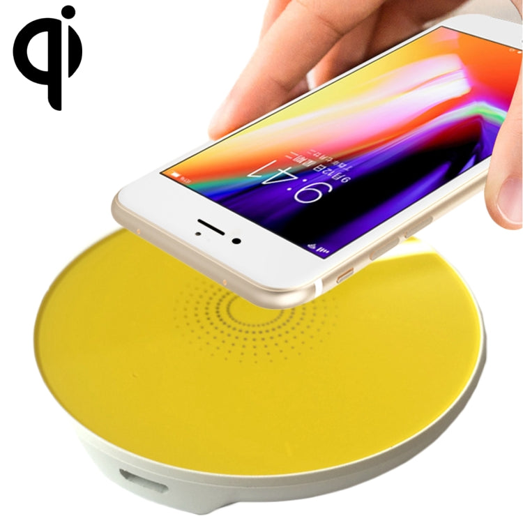 HAMTOD HM3 DC 5V 5W Fast Charging Qi Wireless Charger Pad, For iPhone, Galaxy, Huawei, Xiaomi, LG, HTC and Other QI Standard Smart Phones (Yellow)