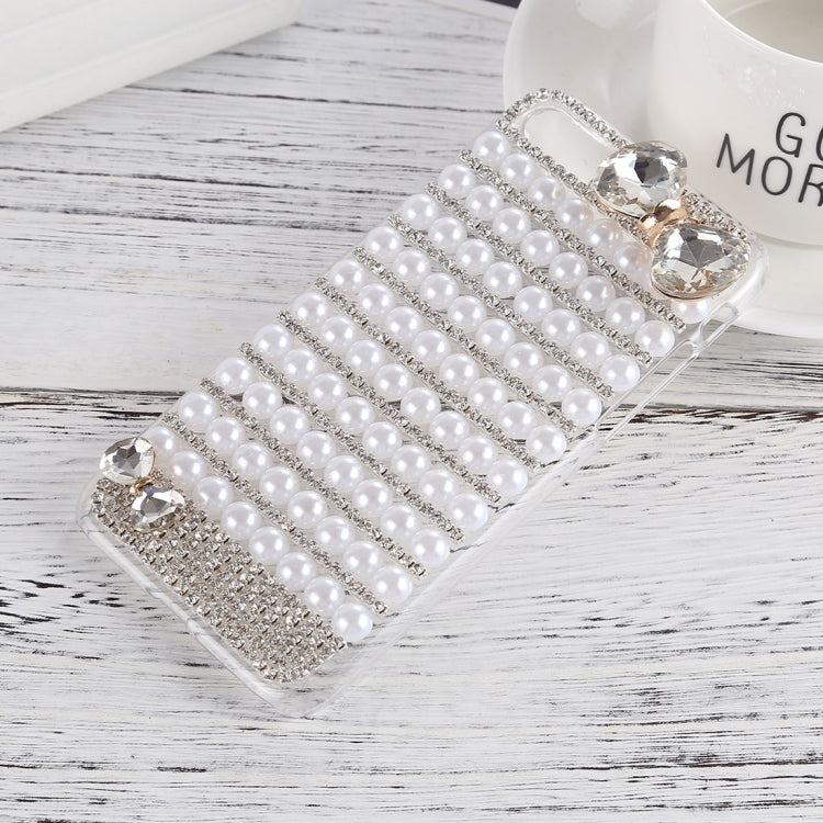For iPhone 8 Plus & 7 Plus Crystal Inlaid Beaded Bowknot Decor Hard PC Protective Back Case