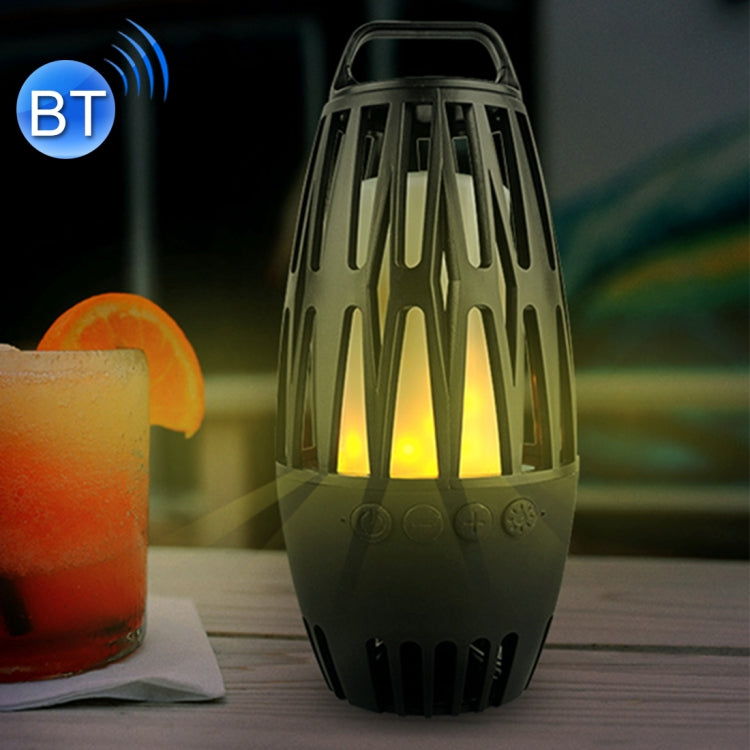 LED Flame Lamp Wireless Bluetooth Speaker, For iPhone, Samsung, Huawei, Xiaomi, HTC and Other Smartphones (Black)