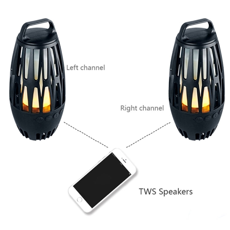 LED Flame Lamp Wireless Bluetooth Speaker, For iPhone, Samsung, Huawei, Xiaomi, HTC and Other Smartphones (Black)