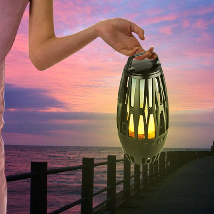LED Flame Lamp Wireless Bluetooth Speaker, For iPhone, Samsung, Huawei, Xiaomi, HTC and Other Smartphones (Black)
