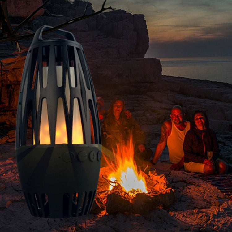 LED Flame Lamp Wireless Bluetooth Speaker, For iPhone, Samsung, Huawei, Xiaomi, HTC and Other Smartphones (Black)