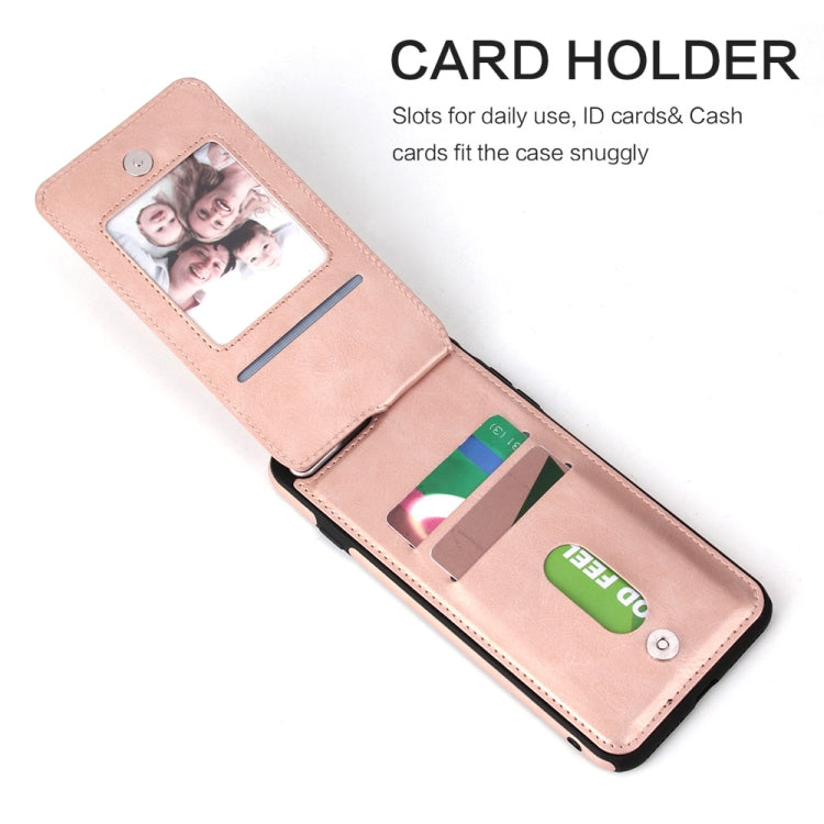 Vertical Flip Zipper Multi-functional Leather Case for iPhone 8 Plus & 7 Plus, with Holder & Photo Frame & Card Slots