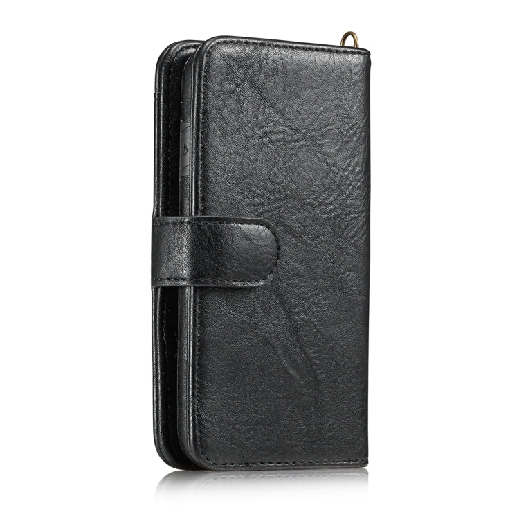 For iPhone 8 Plus & 7 Plus PU Detachable Horizontal Flip Protective Leather Case with Card Slots & Wallet & Photo Frame (Black)