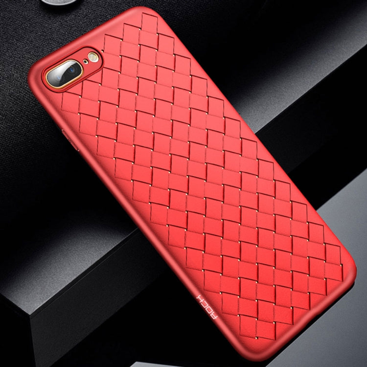 ROCK for iPhone 8 Plus & 7 Plus Weave Style Ultra-thin TPU Soft Protective Back Cover Case (Red)
