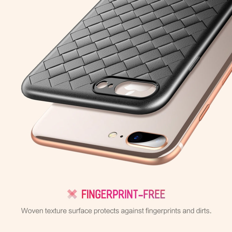 ROCK for iPhone 8 Plus & 7 Plus Weave Style Ultra-thin TPU Soft Protective Back Cover Case (Red)