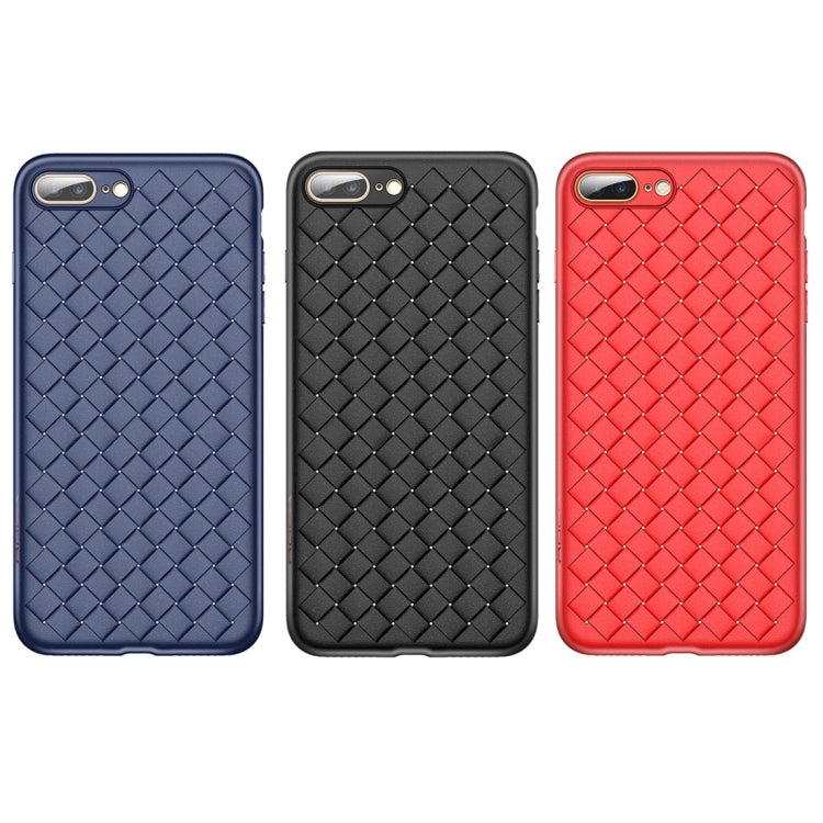 ROCK for iPhone 8 Plus & 7 Plus Weave Style Ultra-thin TPU Soft Protective Back Cover Case (Red)