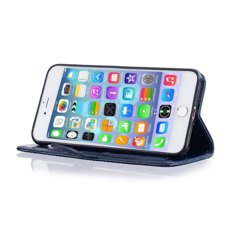 For iPhone 8 Plus & 7 Plus Retro Oil Wax Texture Horizontal Flip Embossed Leather Case with Holder & Card Slots & Wallet & Photo Frame & Lanyard